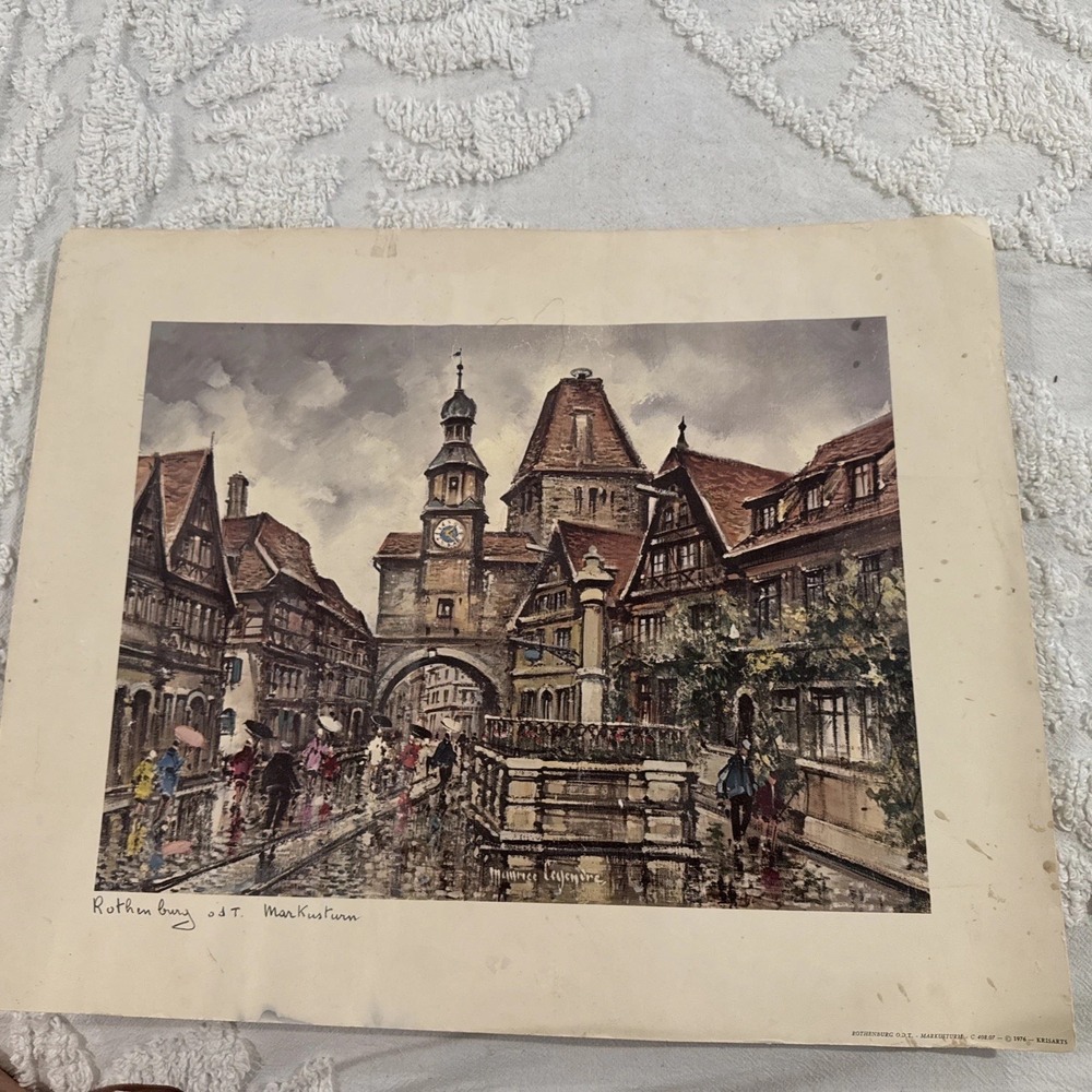 VTG MAURICE LEGENDRE LITHOGRAPH GERMANY 14 X 17.5 Print 1976